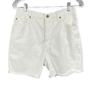 St John White High Waist Cutoff Denim Jeans Shorts 6